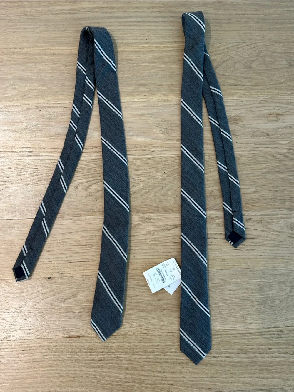 Crewcuts Gray Stripe Slim Tie